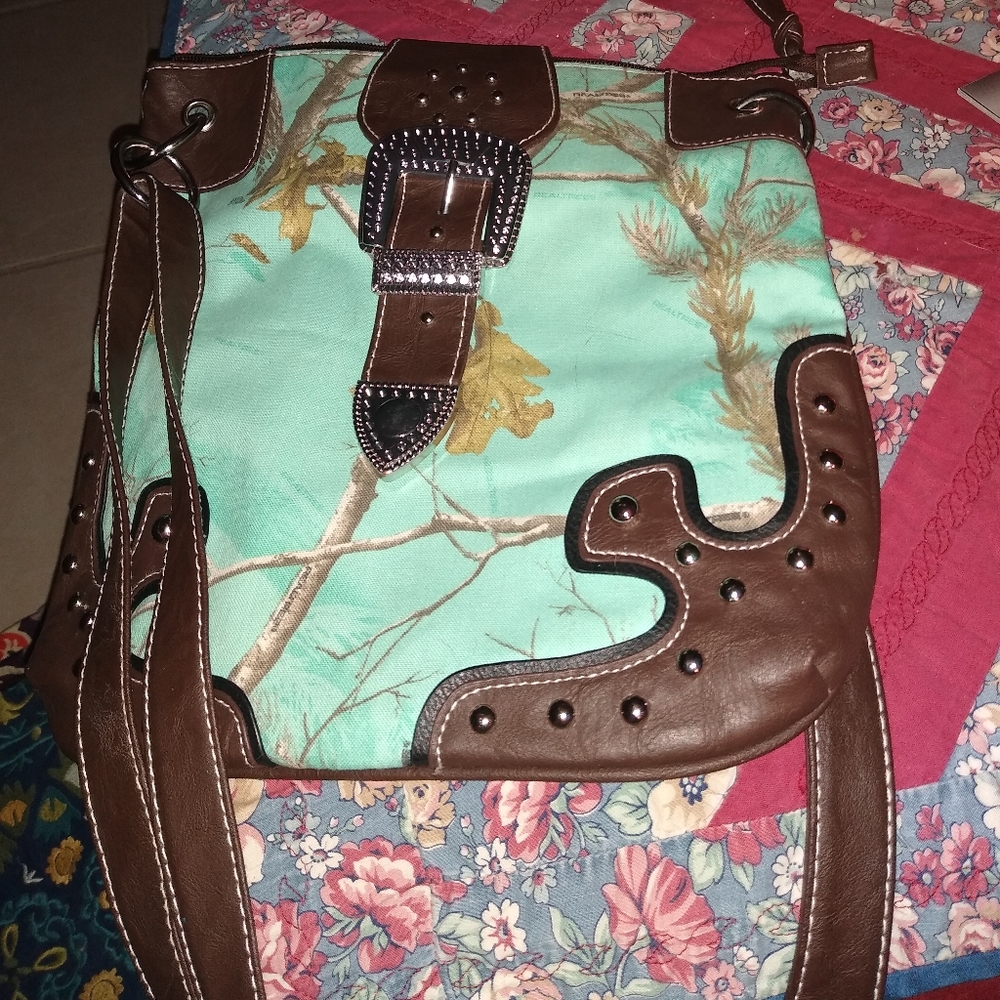Turquoise blue purse